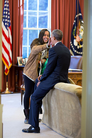 “Dad, I hate it when you cry.” Feb. 23, 2015White House Photo by Pete Souza